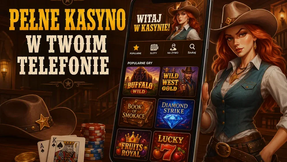 smartfon z otwartą stroną kasyna na ekranie głównym